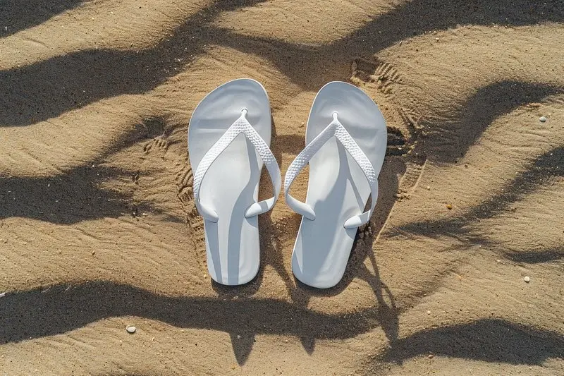 Tongs sur le sable